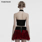 Punk Rave Valora Cross Fur Halter Top In Crimson