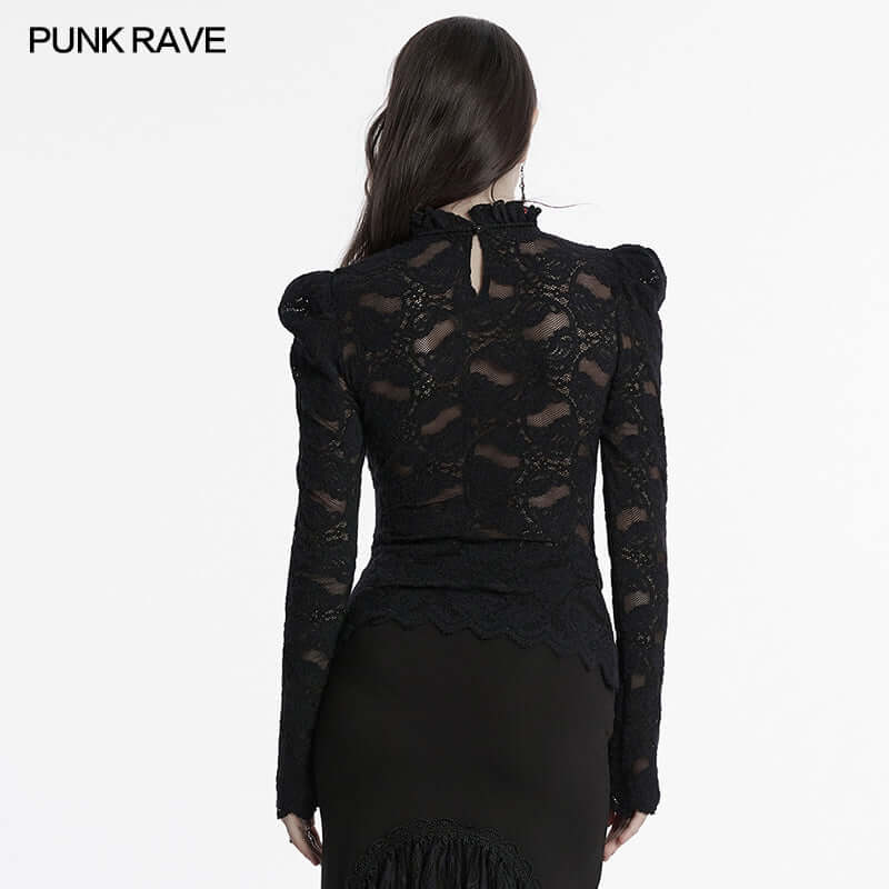 Punk Rave Calantha Lace T-Shirt in Black
