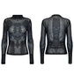 Punk Rave Eluana Cybergoth Print Mesh Long Sleeve Top