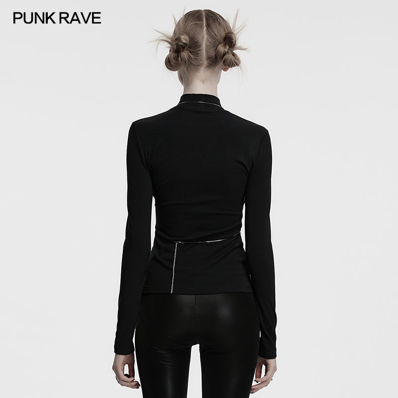 Punk Rave Morrigan Bat Chain Goth Top In Black