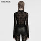 Punk Rave Morrigan Cross-Embroidered Mesh Top
