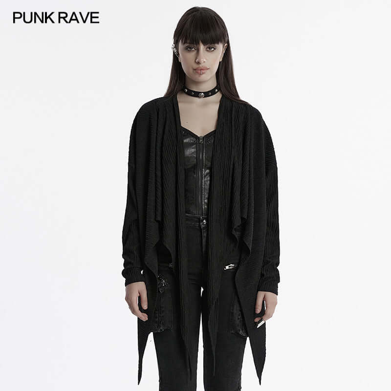 Punk Rave Mavy Punk Minimalist Jacket, Knitted Cardigan