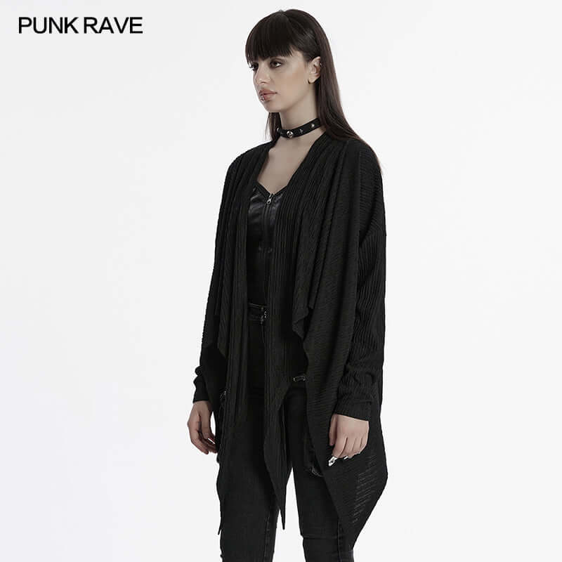 Punk Rave Mavy Punk Minimalist Jacket, Knitted Cardigan
