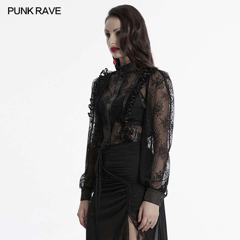 Punk Rave Padme Lace Women's Transparent Shirt