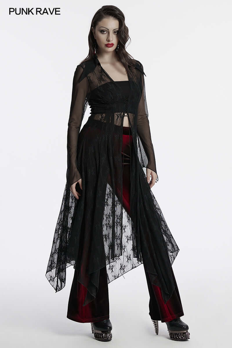 Punk Rave Tau Lace Long Cardigan