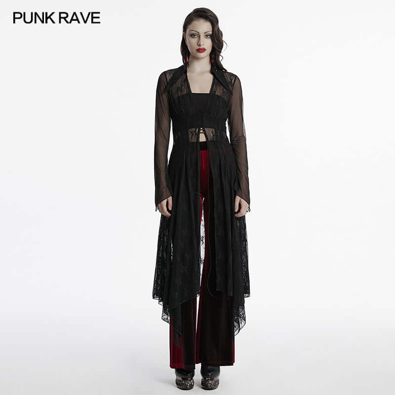 Punk Rave Tau Lace Long Cardigan