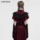 Punk Rave Elysia Velvet Ruffle Goth Shawl in Crimson