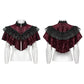 Punk Rave Elysia Velvet Ruffle Goth Shawl in Crimson