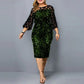 Vireous Elegant Sequin Long Flowing Sleeve Party Dress