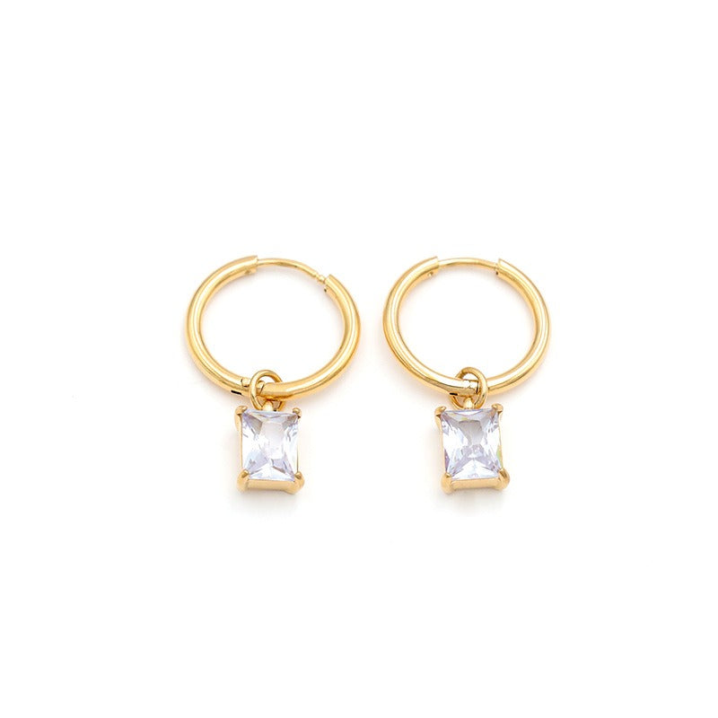 Senna Luxe 18K Gold-Plated Jewel Charm Hoop Earrings