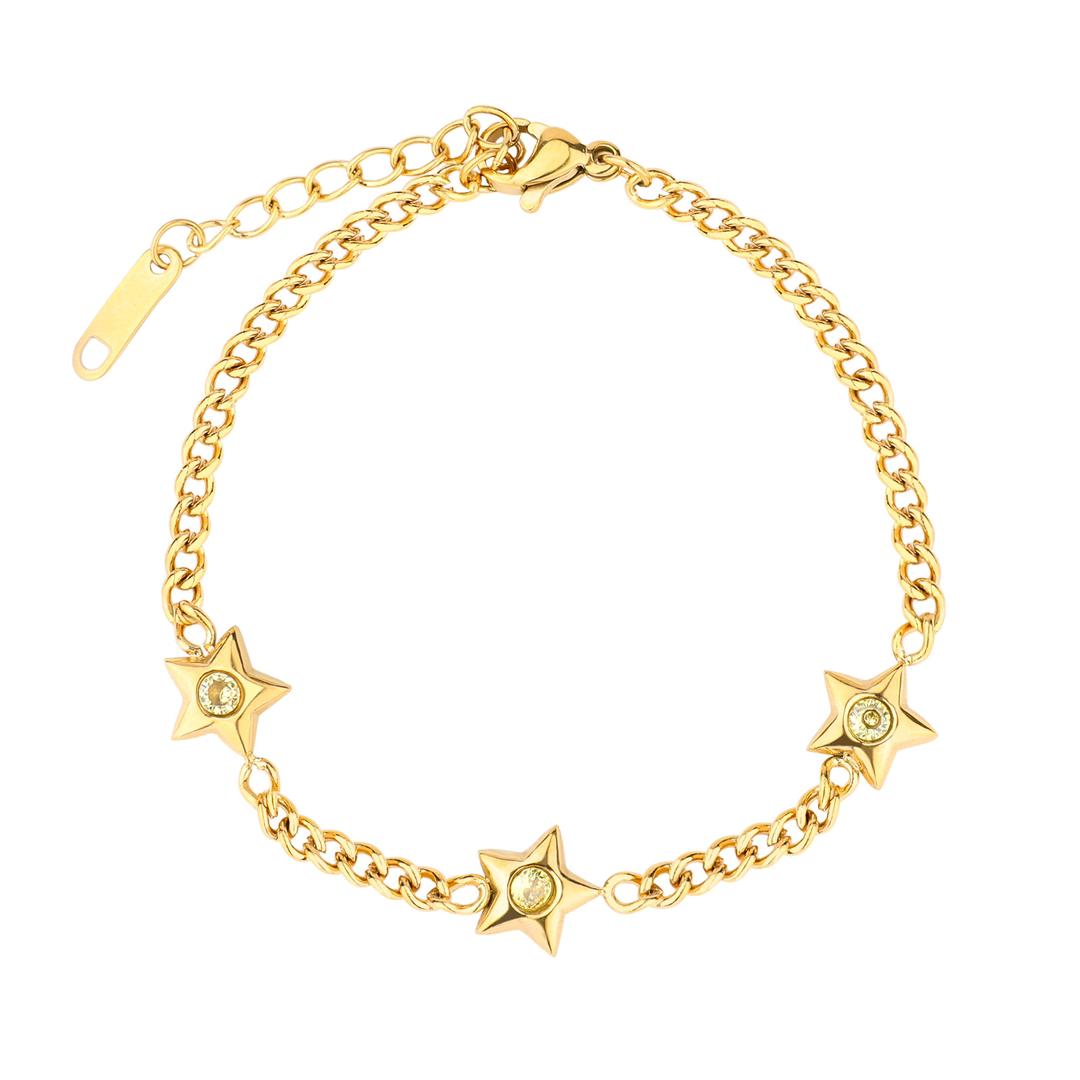 Stevie Luxe 18K Gold-Pated Star Charm Bracelet