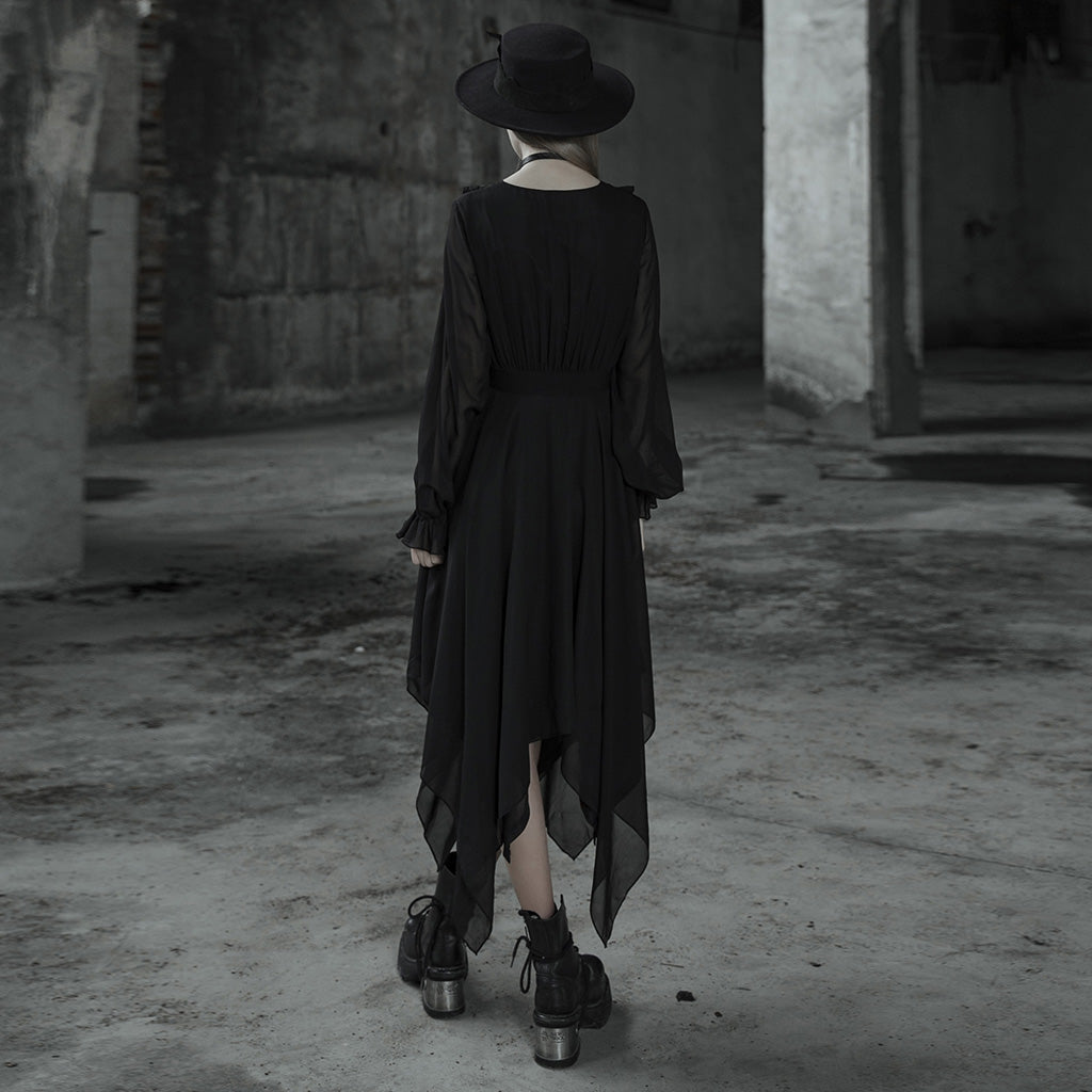 Punk Rave Angelina Chiffon Long-Sleeve Handkerchief Dress