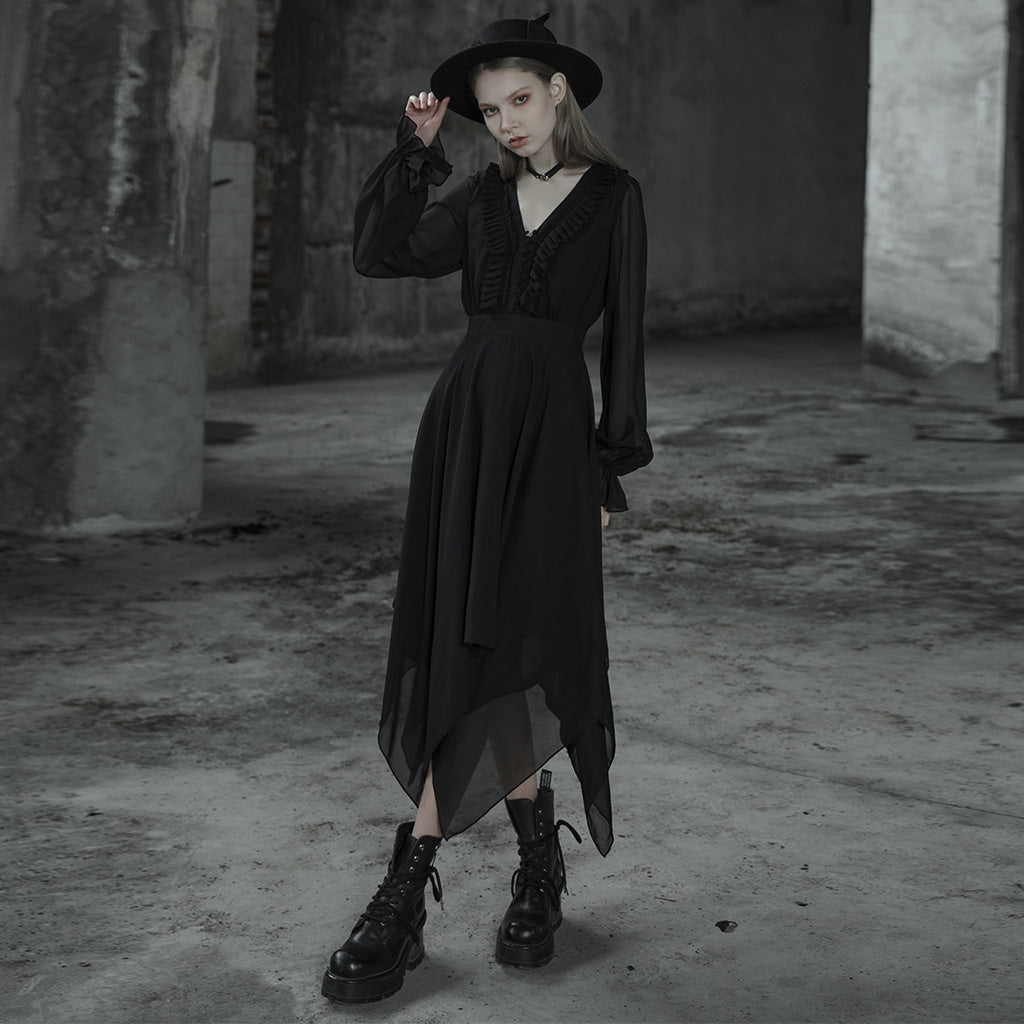 Punk Rave Angelina Chiffon Long-Sleeve Handkerchief Dress