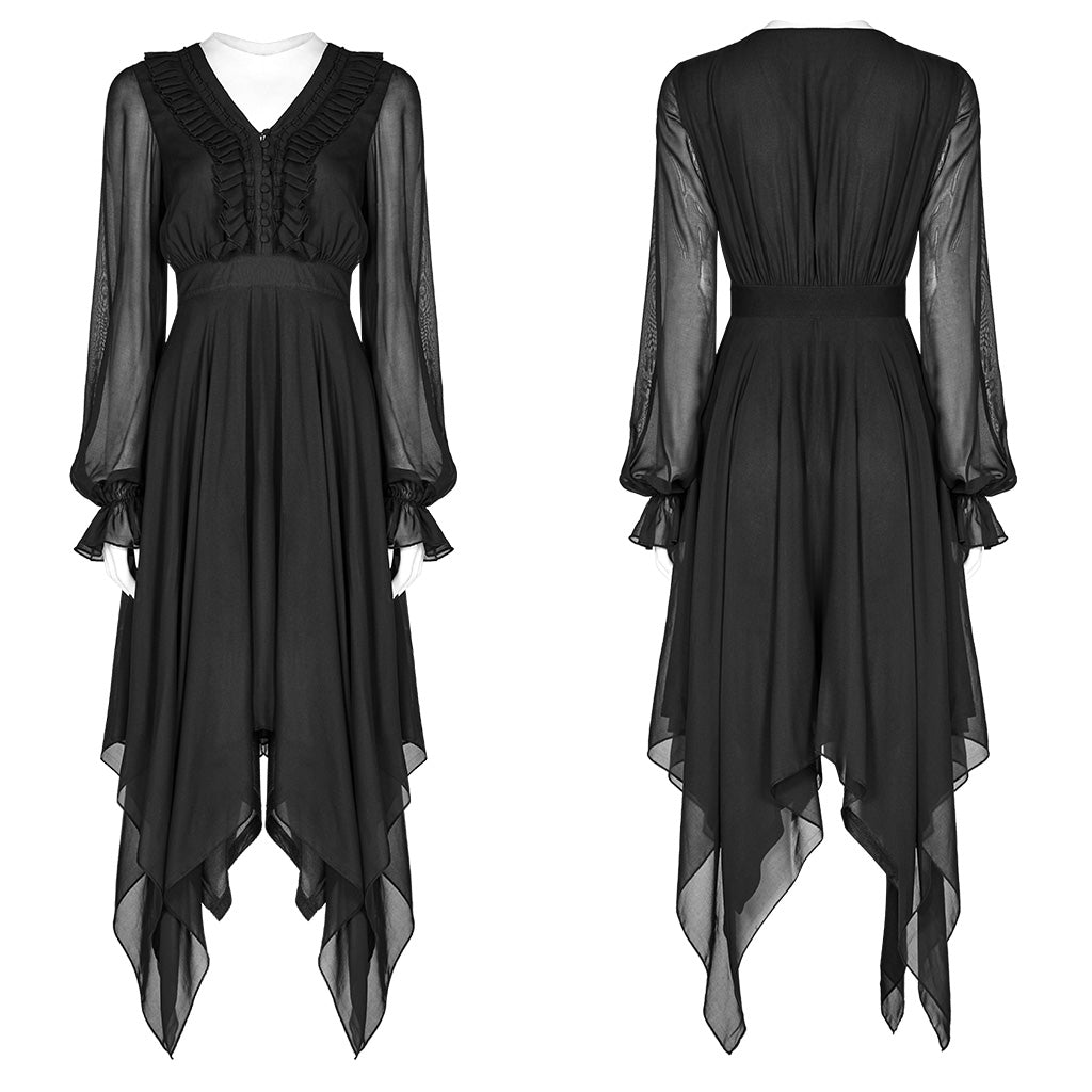 Punk Rave Angelina Chiffon Long-Sleeve Handkerchief Dress