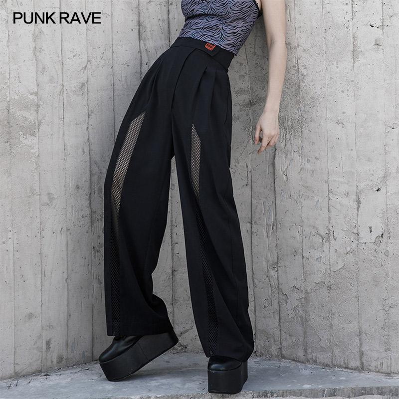 Punk Rave Zadie Wide-Leg Mesh Cutaway Trousers