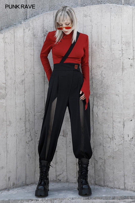 Punk Rave Zadie Wide-Leg Mesh Cutaway Trousers