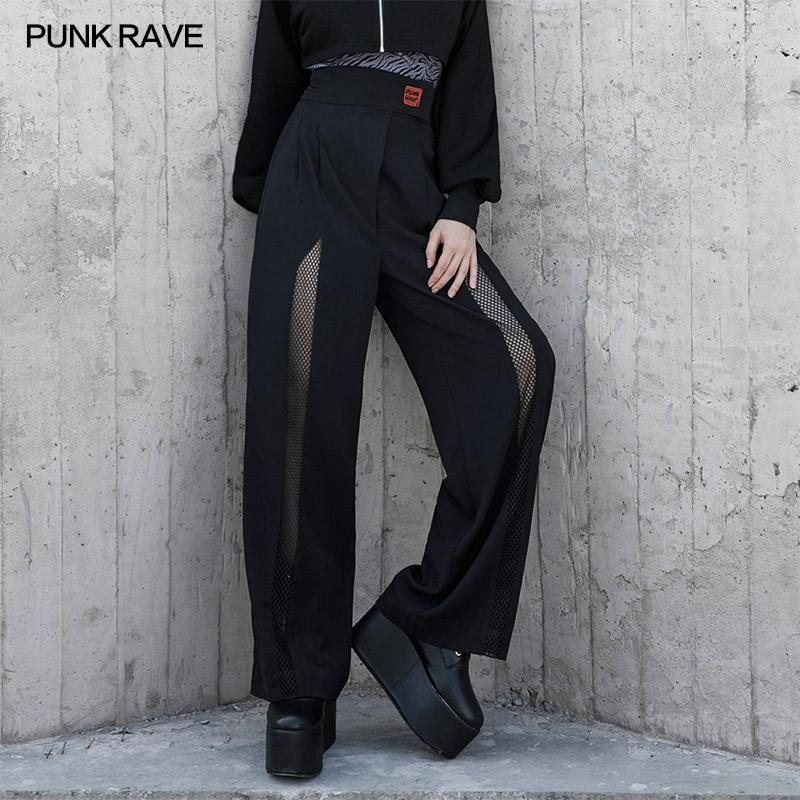 Punk Rave Zadie Wide-Leg Mesh Cutaway Trousers