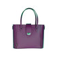 Leather Mini Twist Lock Shopper Bag in Purple