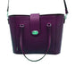 Leather Mini Twist Lock Shopper Bag in Purple