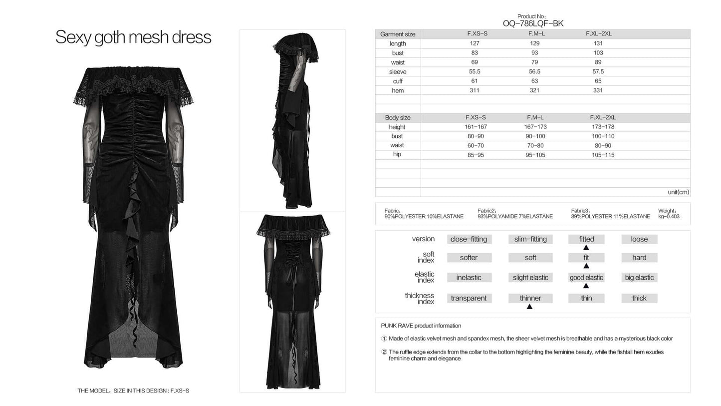 Punk Rave Aurelia Goth Mesh Dress