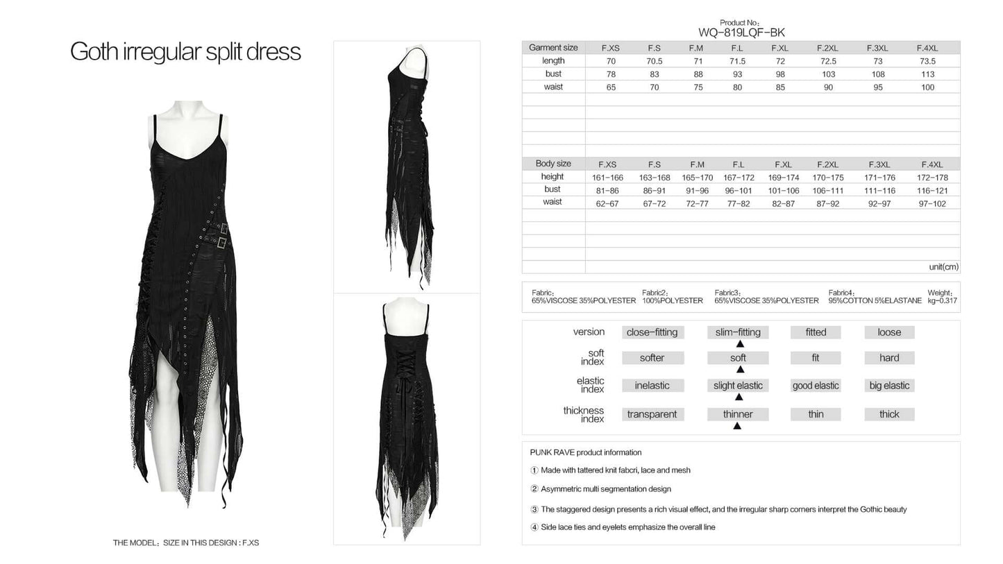 Punk Rave Honey Irregular Split Dress