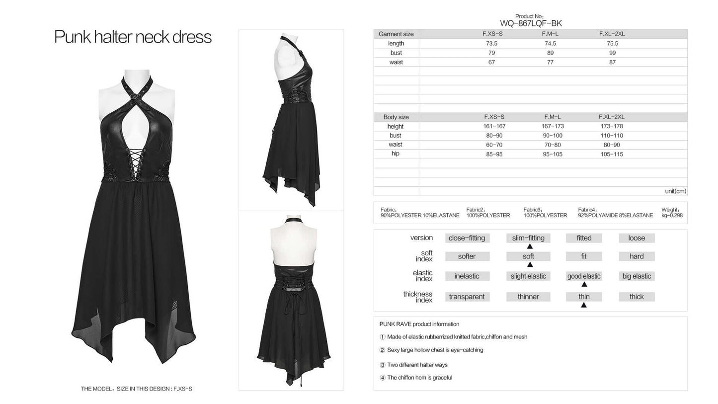 Punk Rave Tirza Punk Halter Neck Dress