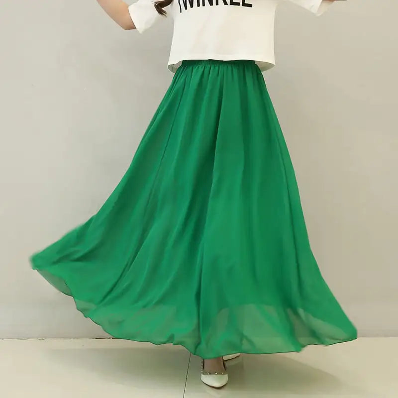 High Waist Long or Half-Length Floaty Chiffon Skirt, Spring and Summer Collection