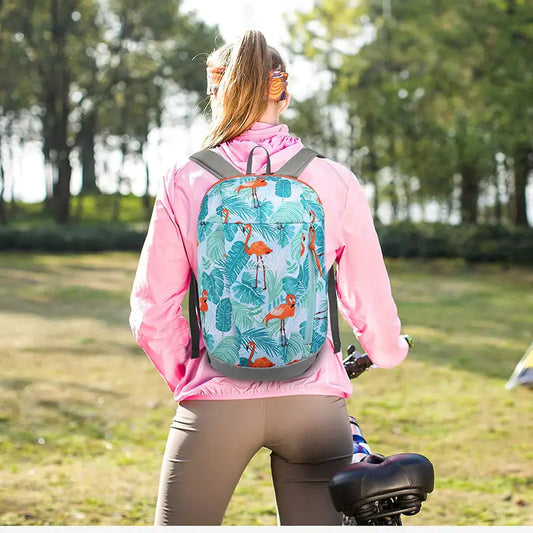 Waterproof Flamingo-Print Hiking Backpack