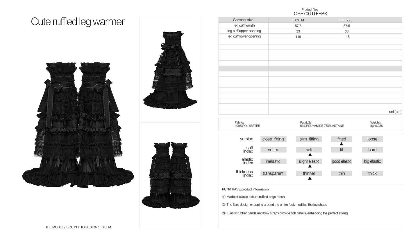 Punk Rave Kesia Cute Ruffled Leg Warmers