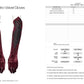 Punk Rave Selene Embroidered Velvet Gloves in Crimson