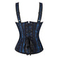 Goth Burlesque Eveningwear Corset, Body Shaper, Bustier, Jacquard Print, Plus Sizes