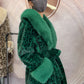 Women's Luxury Faux Mink Fur Coat with Contrast Collar, Multi Colours