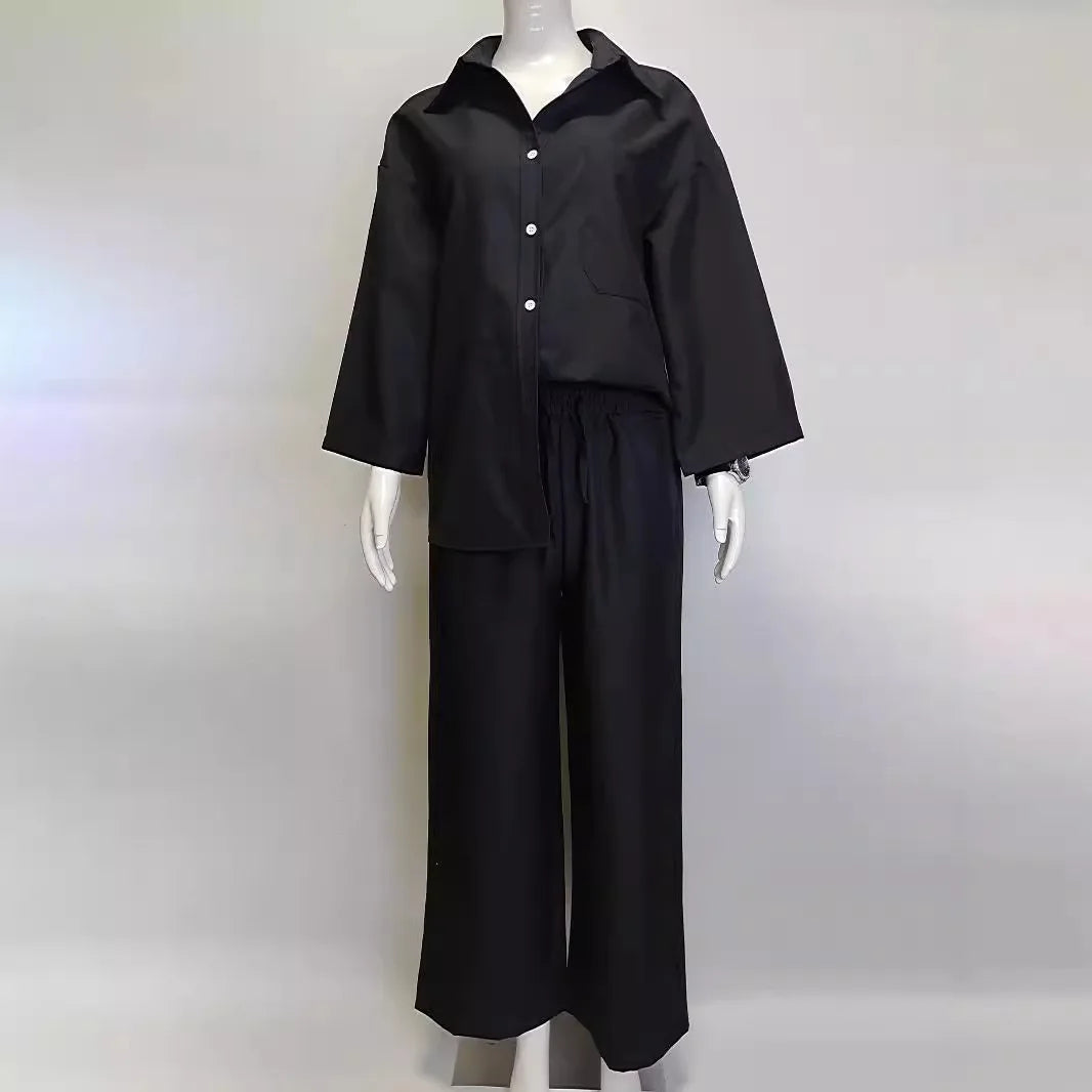 Simple Cotton Linen Women's Summer Pants Suit, Multi Colours