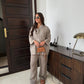 Simple Cotton Linen Women's Summer Pants Suit, Multi Colours