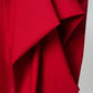 Vireous Ruched Elegant Red Party Dress