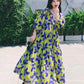 Qarkash Elegant Floral Baggy Aesthetic Dress