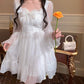 French Sweet Summer Princess Dress, White Chiffon Special Occasion Dress