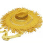 Women's Summer Raffia Hat, Wide Brimmed Sun Protection, Popping Colours