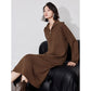 Women's Knitted Dress, Ankle-Length Lazy Style Dress in Brown