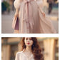 Elegant Retro French Women's Lace-Up Chiffon Two-Piece Outfit