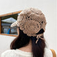 Women's Crochet Summer Peaked Cap, Floral Pattern, Casual Wear