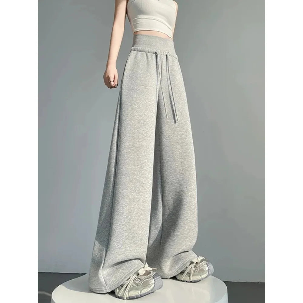 Vireous High-Waist Wide-Leg Women's Straight Loose Palazzo Pants
