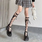 Summer Sexy Long Japanese-Style Socks, Irregular Lace-Tie Fishnet Stockings
