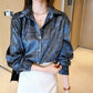 Vireous Women's Shiny Stretch Shirt, Spring and Autumn Collection