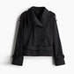 Vireous Women's Short Jacket Belted Trench Coat