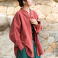 Fashion Cotton Linen Women's Stand Collar Jacket, Multi Colours