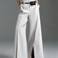 Women's Very Wide Leg Urban Pleated Split-Front Trousers