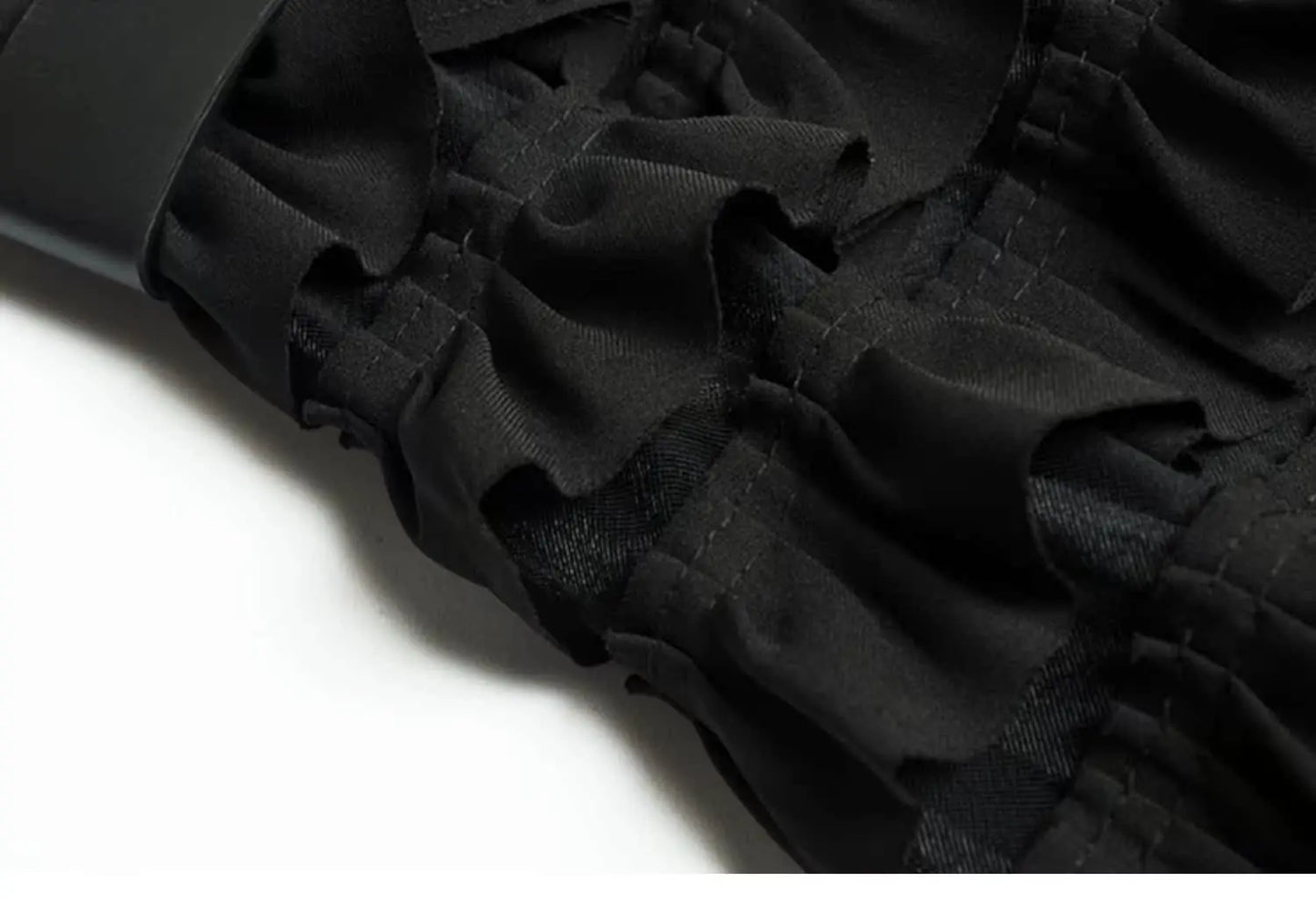 Vireous Black Suit-Collar Tiered Maxi Dress, Winter Catwalk Collection