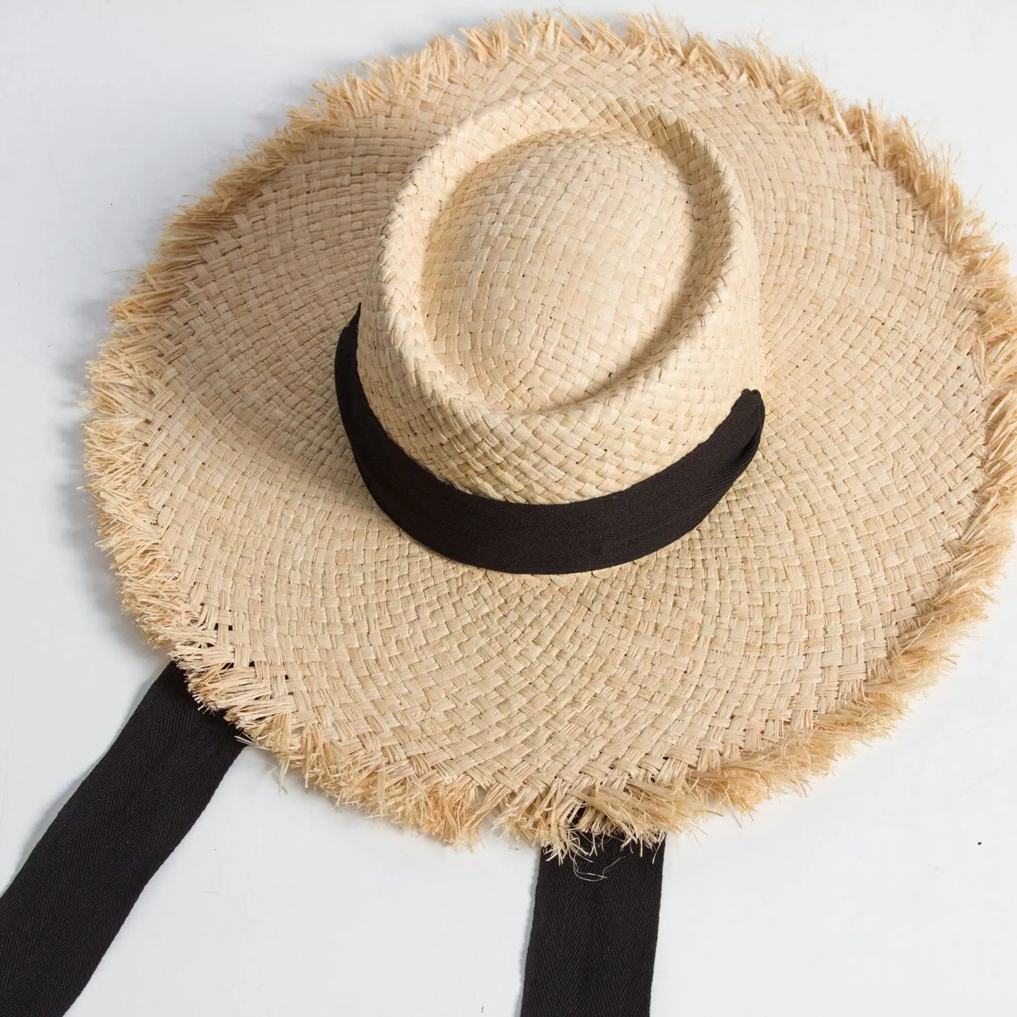 Women's Summer Raffia Hat, Wide Brimmed Sun Protection, Popping Colours