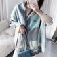 Extra-Large Cashmere Scarf, Equestrian-Print Blanket Wrap, Pashmina